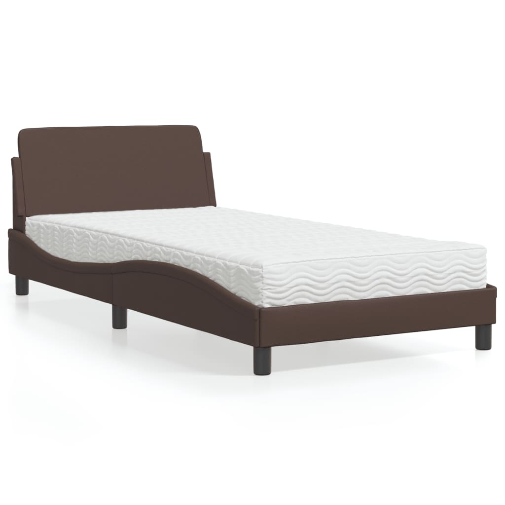 vidaXL Bett mit Matratze "Dover" Schwarz 80x200 cm Kunstleder