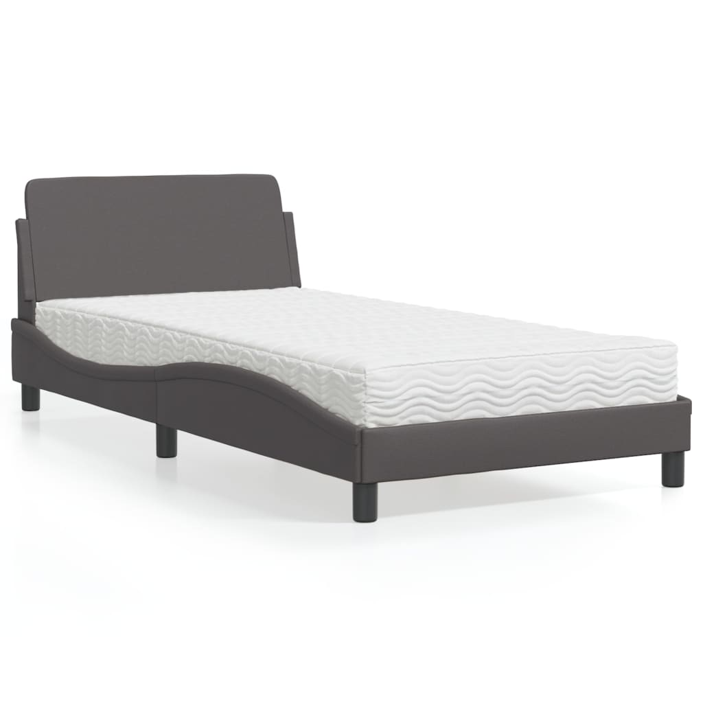 vidaXL Bett mit Matratze "Dover" Schwarz 80x200 cm Kunstleder