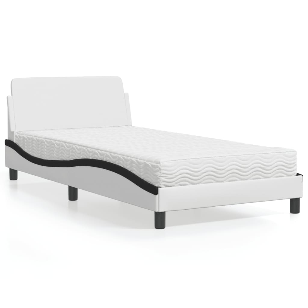 vidaXL Bett mit Matratze "Dover" Schwarz 80x200 cm Kunstleder