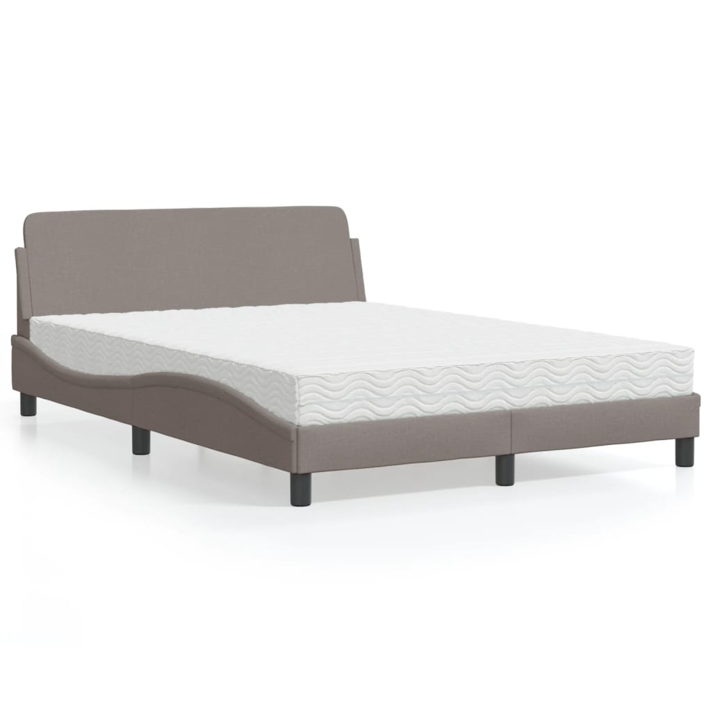 vidaXL Bett mit Matratze "Dover" Hellgrau 80x200 cm Stoff