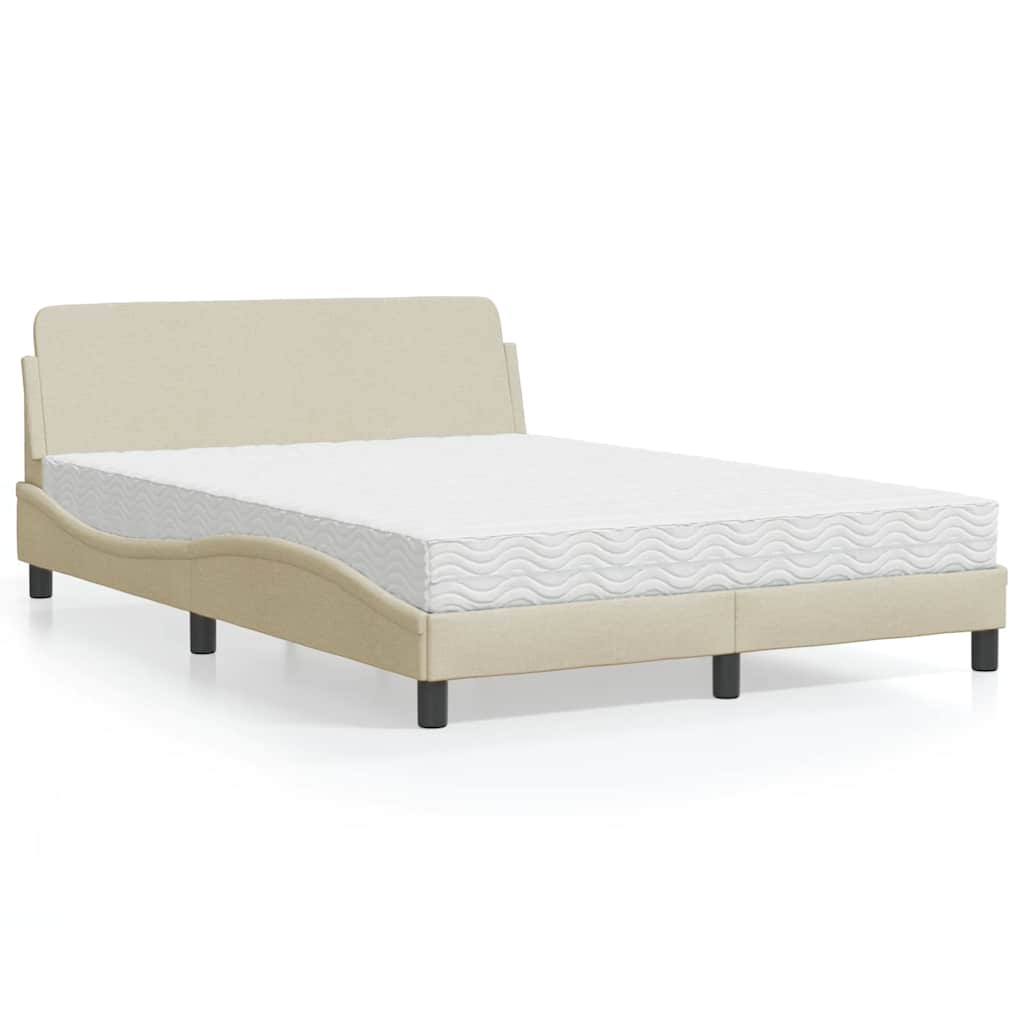 vidaXL Bett mit Matratze "Dover" Hellgrau 80x200 cm Stoff