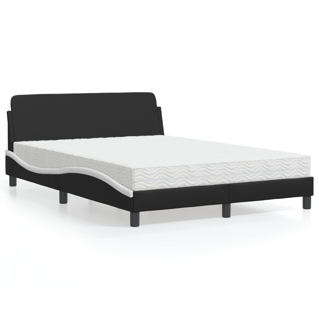 vidaXL Bett mit Matratze "Dover" Schwarz 80x200 cm Kunstleder
