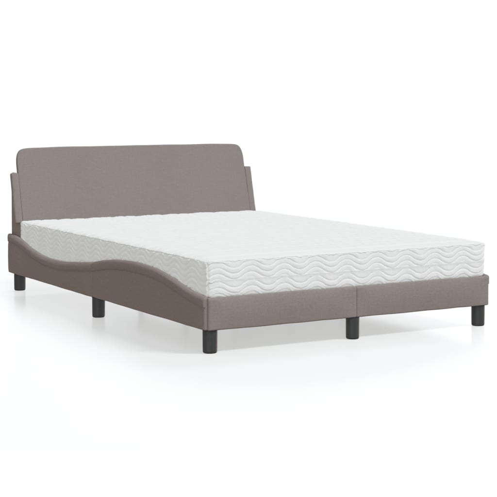 vidaXL Bett mit Matratze "Dover" Hellgrau 80x200 cm Stoff
