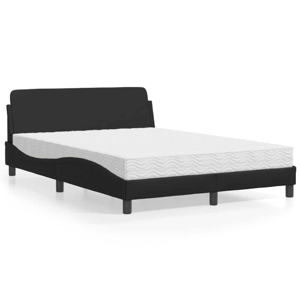 vidaXL Bett mit Matratze "Dover" Schwarz 80x200 cm Kunstleder
