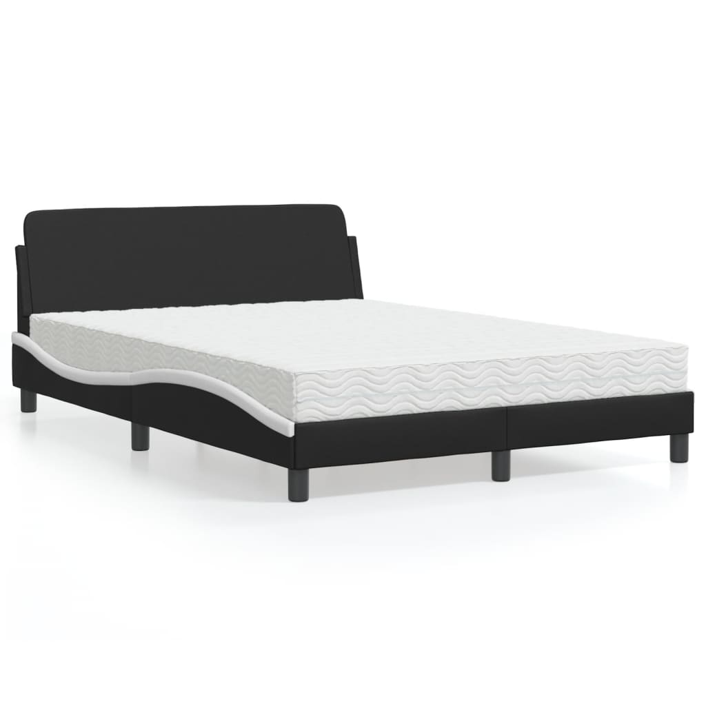vidaXL Bett mit Matratze "Dover" Schwarz 80x200 cm Kunstleder