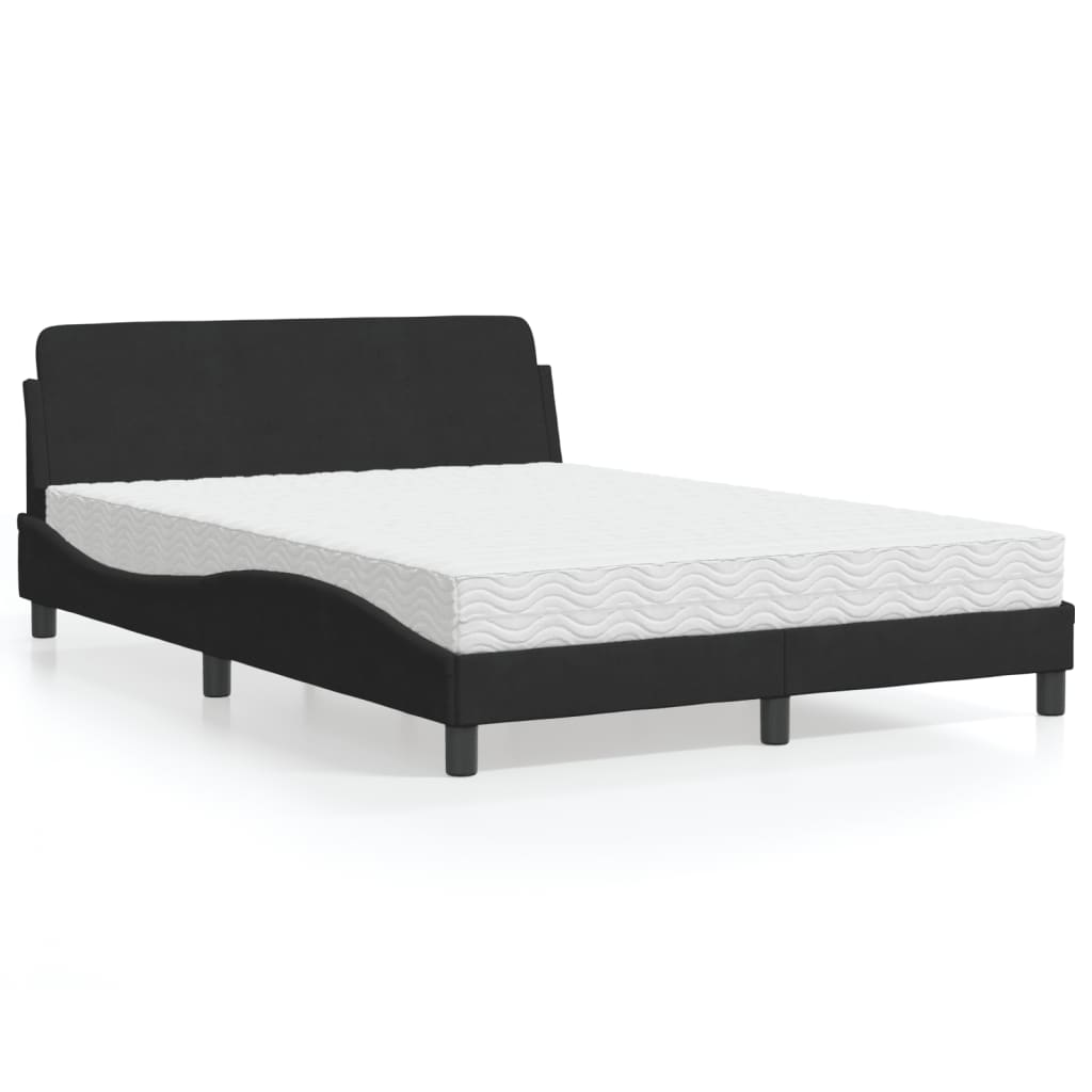 vidaXL Bett mit Matratze "Dover" Hellgrau 80x200 cm Samt