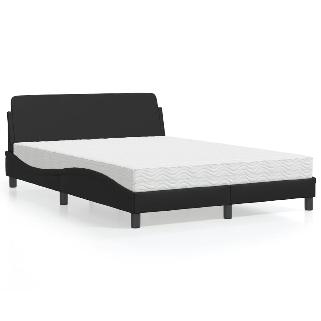 vidaXL Bett mit Matratze "Dover" Schwarz 80x200 cm Kunstleder