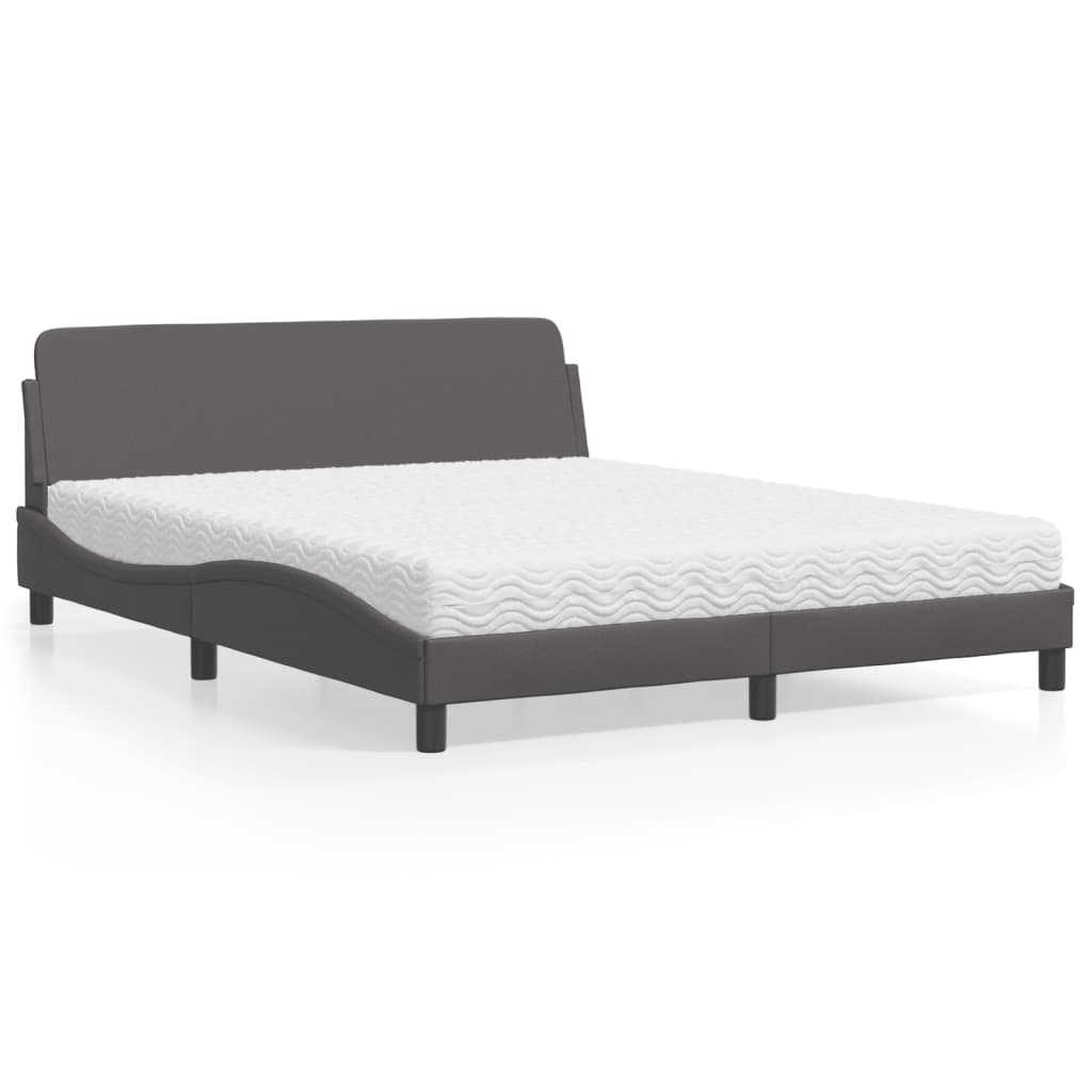 vidaXL Bett mit Matratze "Dover" Schwarz 80x200 cm Kunstleder