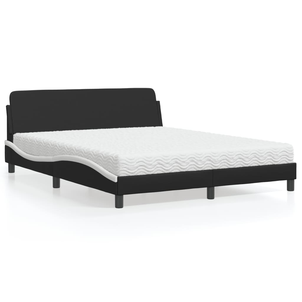 vidaXL Bett mit Matratze "Dover" Schwarz 80x200 cm Kunstleder