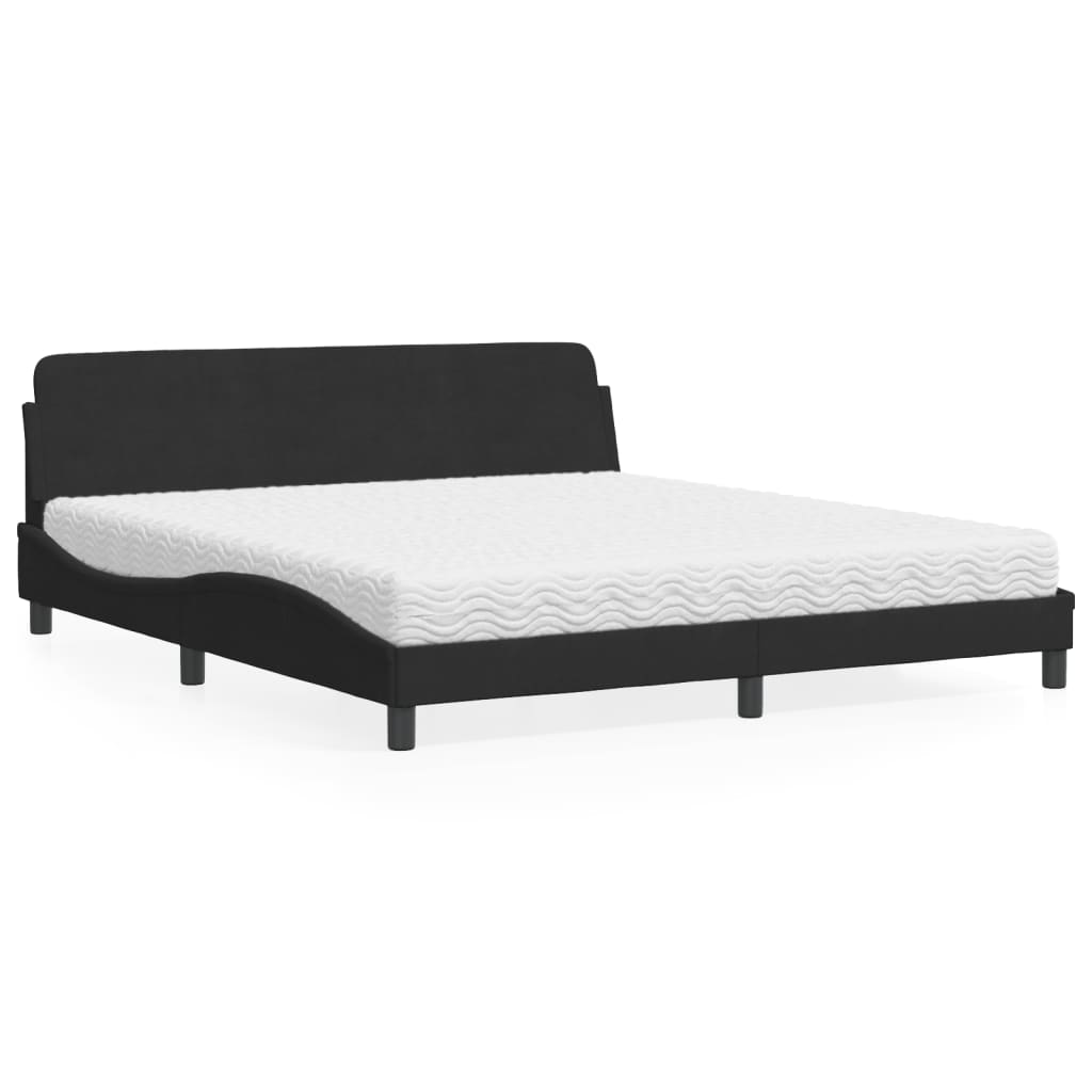 vidaXL Bett mit Matratze "Dover" Hellgrau 80x200 cm Samt