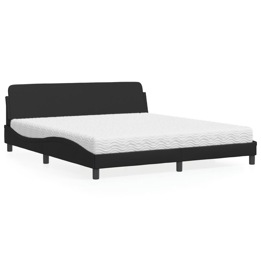 vidaXL Bett mit Matratze "Dover" Schwarz 80x200 cm Kunstleder