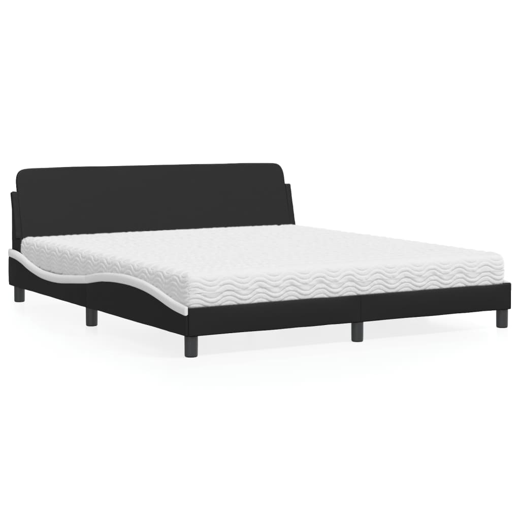 vidaXL Bett mit Matratze "Dover" Schwarz 80x200 cm Kunstleder