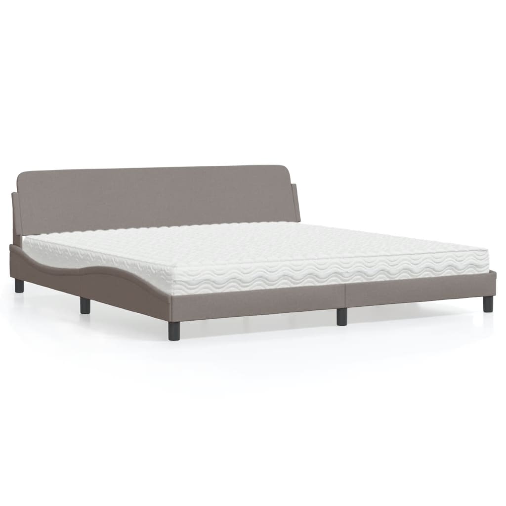 vidaXL Bett mit Matratze "Dover" Hellgrau 80x200 cm Stoff