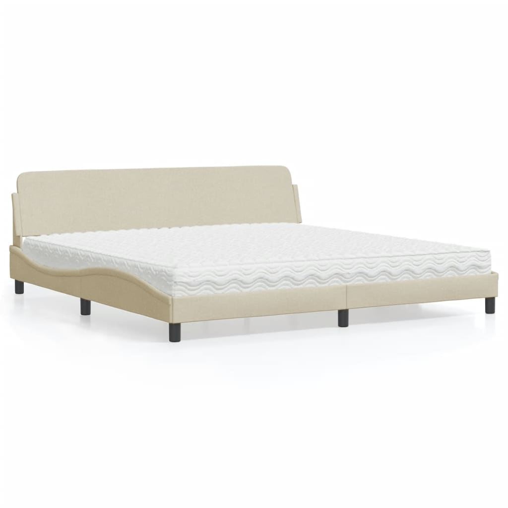 vidaXL Bett mit Matratze "Dover" Hellgrau 80x200 cm Stoff