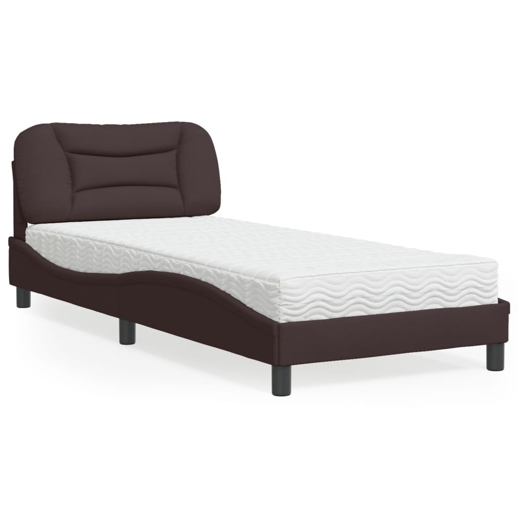 vidaXL Bett mit Matratze "Hvar" Hellgrau 80x200 cm Stoff