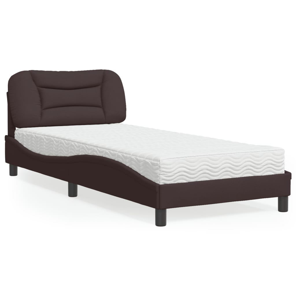 vidaXL Bett mit Matratze "Hvar" Hellgrau 80x200 cm Stoff
