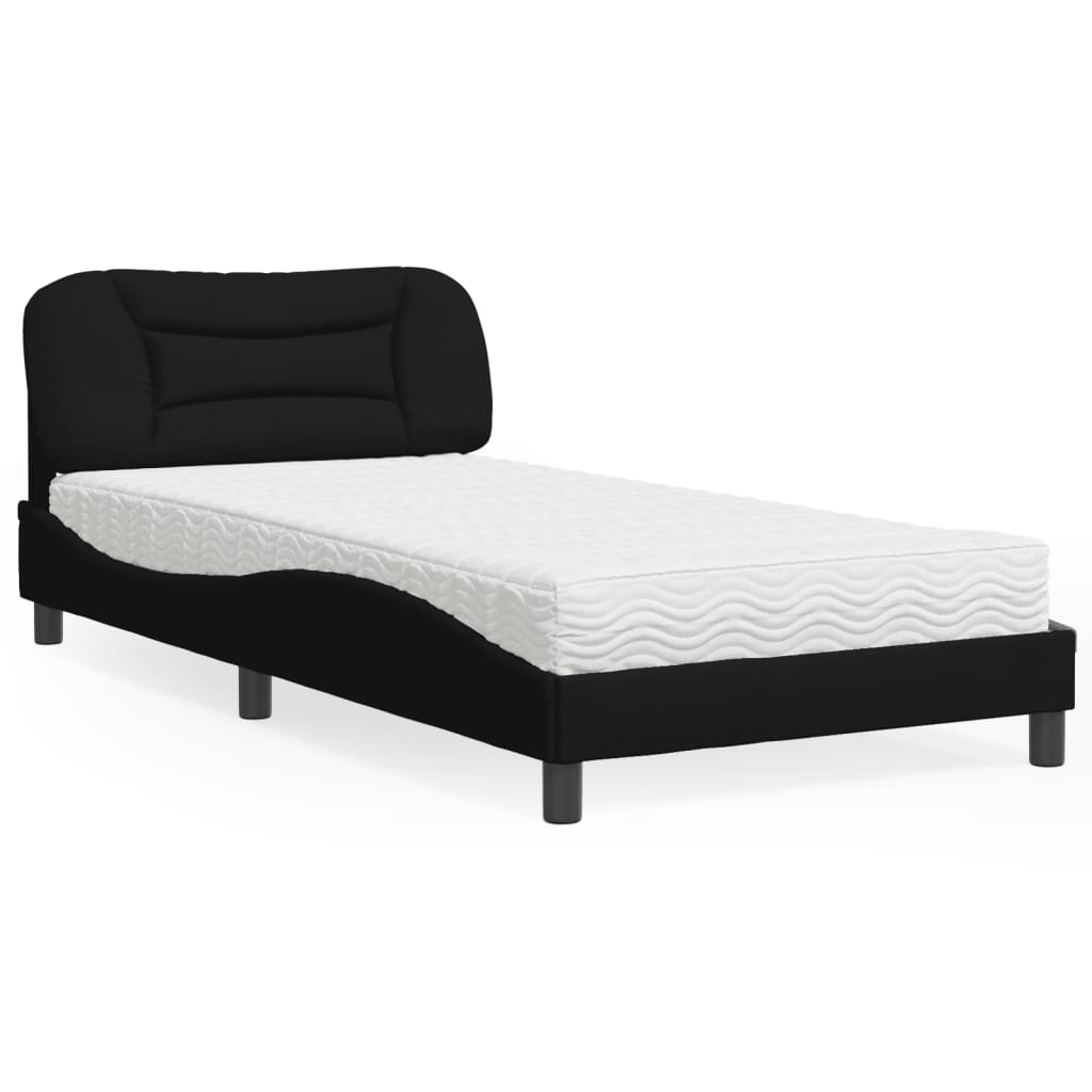 vidaXL Bett mit Matratze "Hvar" Hellgrau 80x200 cm Stoff