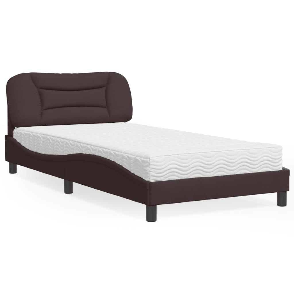vidaXL Bett mit Matratze "Hvar" Hellgrau 80x200 cm Stoff