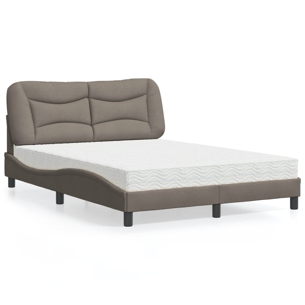 vidaXL Bett mit Matratze "Hvar" Hellgrau 80x200 cm Stoff