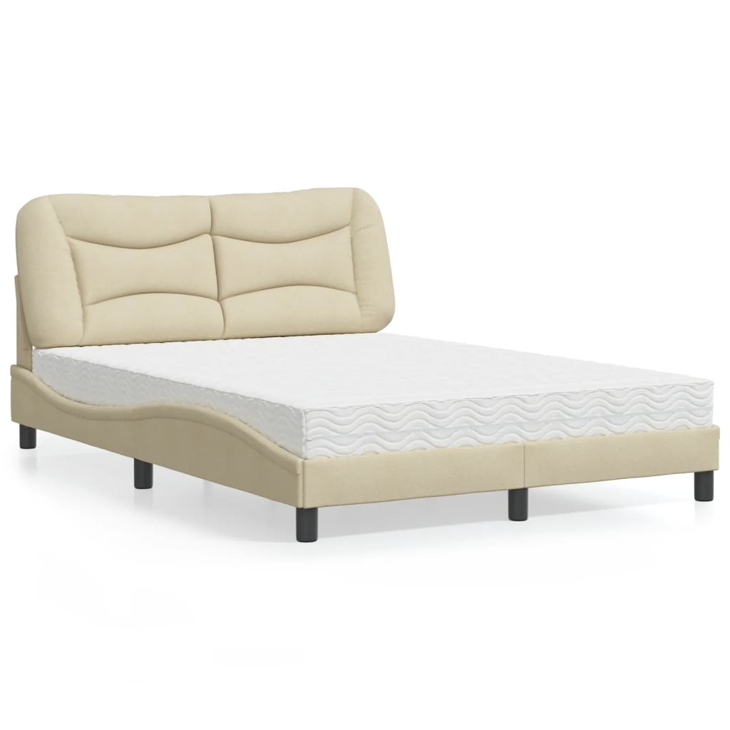 vidaXL Bett mit Matratze "Hvar" Hellgrau 80x200 cm Stoff