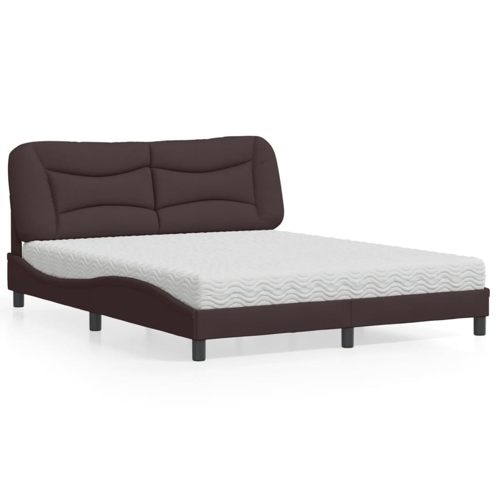 vidaXL Bett mit Matratze "Hvar" Hellgrau 80x200 cm Stoff