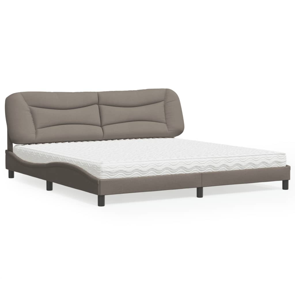vidaXL Bett mit Matratze "Hvar" Hellgrau 80x200 cm Stoff