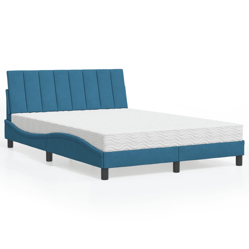 vidaXL Bett mit Matratze "Hanko" Hellgrau 80x200 cm Samt