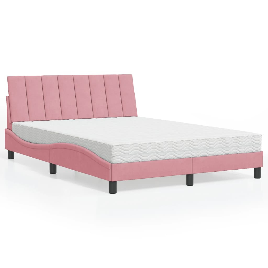 vidaXL Bett mit Matratze "Hanko" Hellgrau 80x200 cm Samt