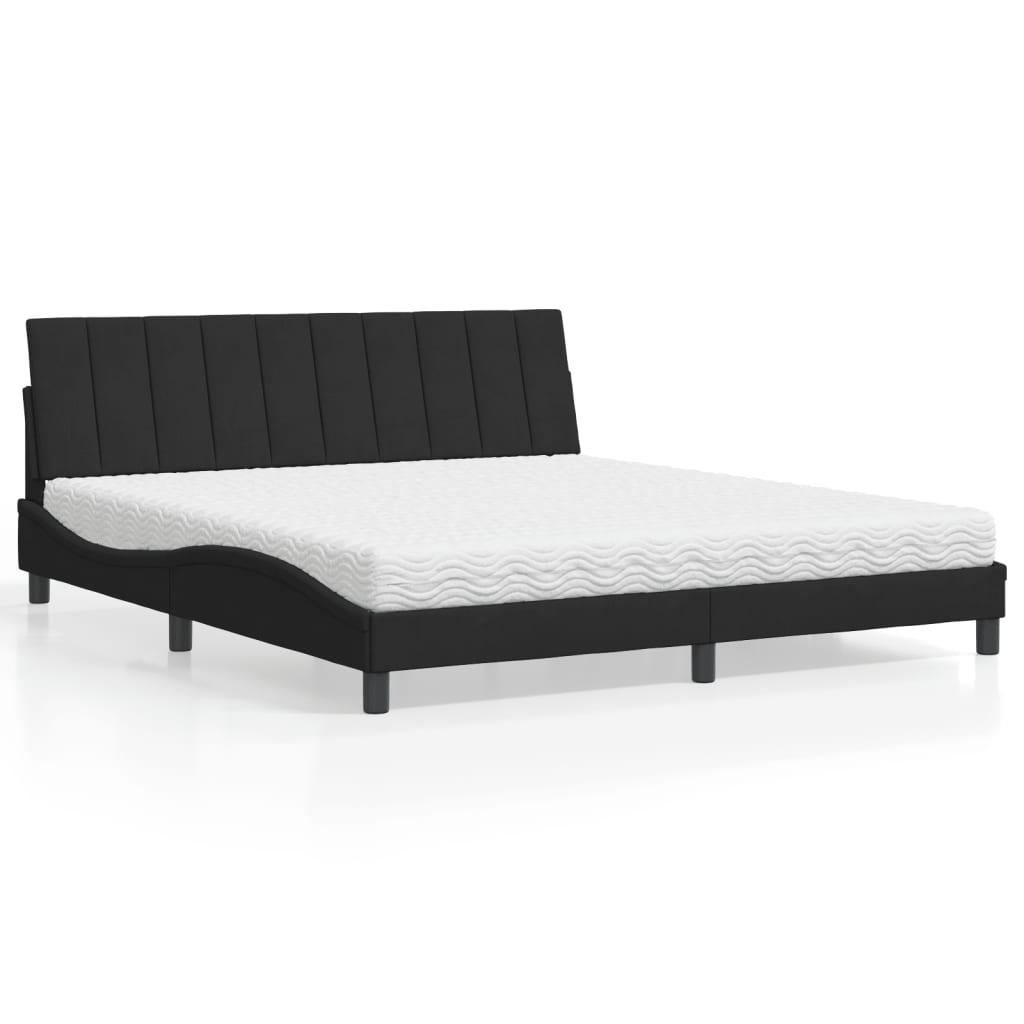vidaXL Bett mit Matratze "Hanko" Hellgrau 80x200 cm Samt