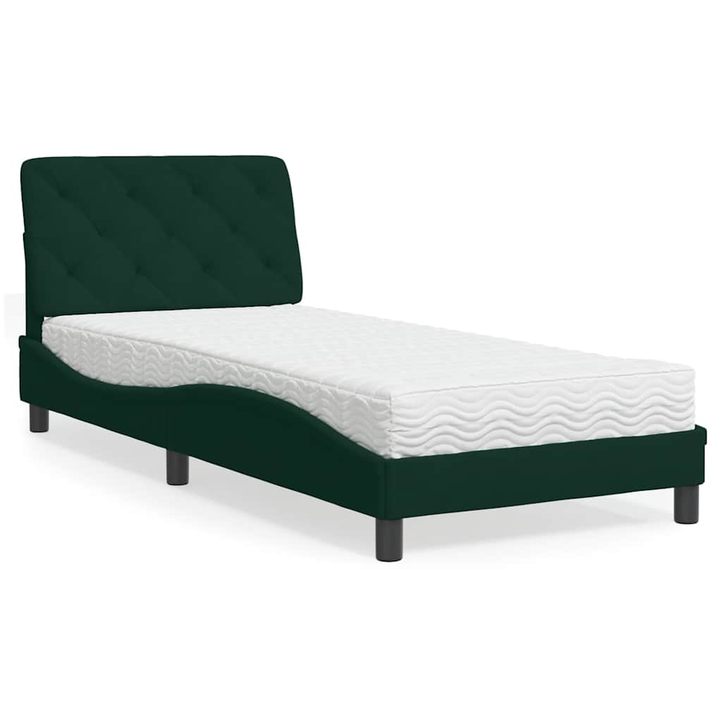 vidaXL Bett mit Matratze Hellgrau 80x200 cm Samt