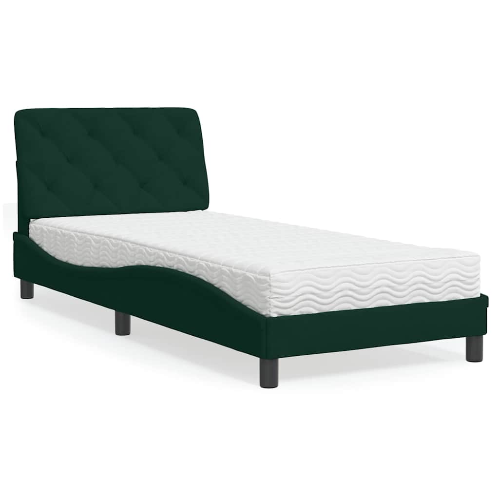 vidaXL Bett mit Matratze Hellgrau 80x200 cm Samt