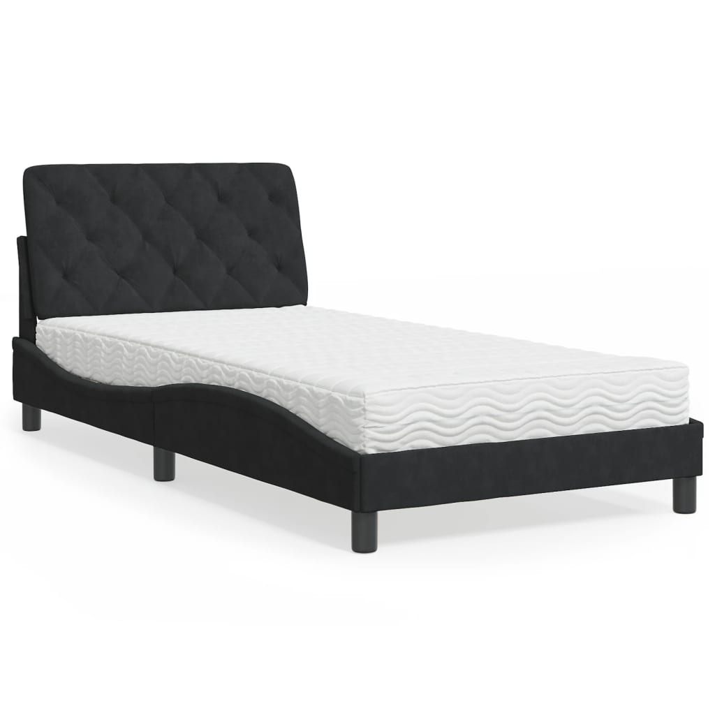 vidaXL Bett mit Matratze Hellgrau 80x200 cm Samt