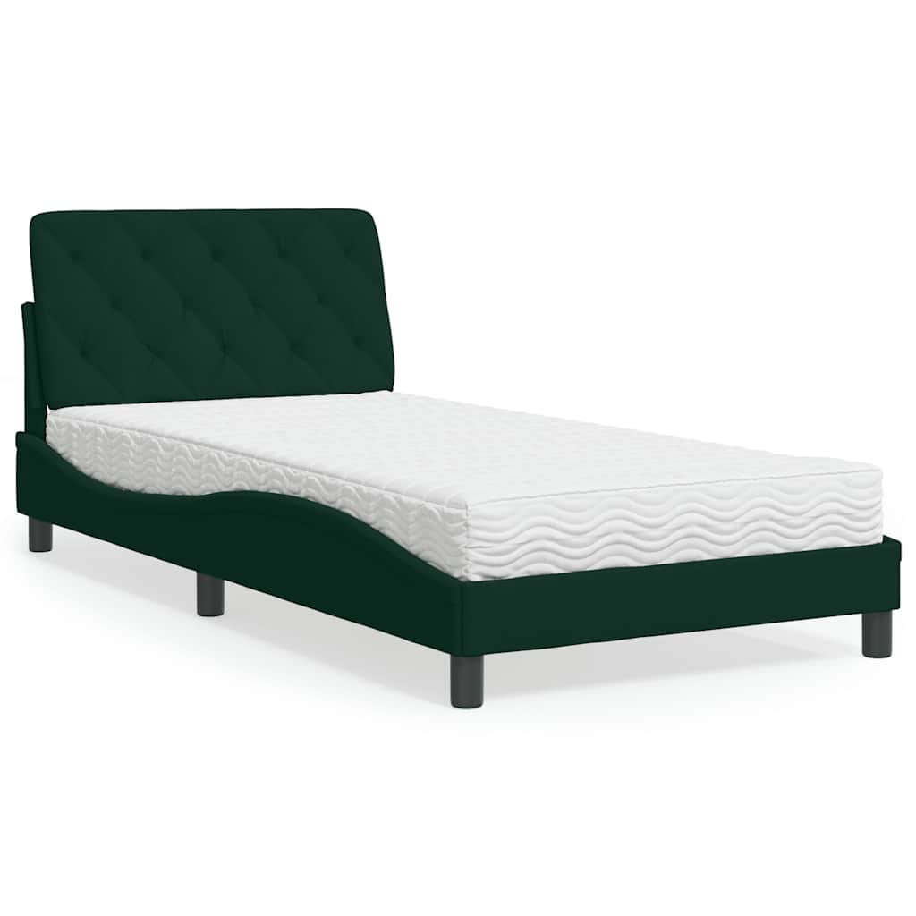 vidaXL Bett mit Matratze Hellgrau 80x200 cm Samt