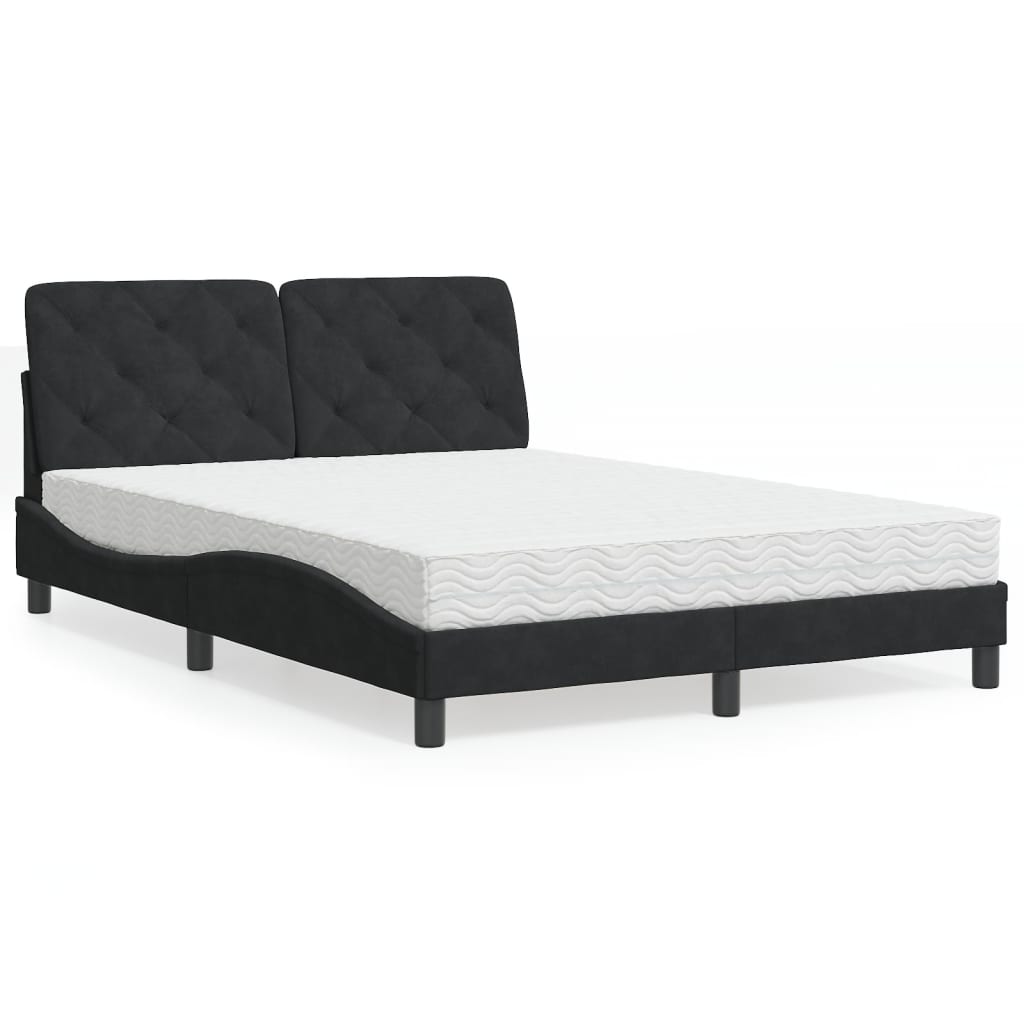 vidaXL Bett mit Matratze Hellgrau 80x200 cm Samt