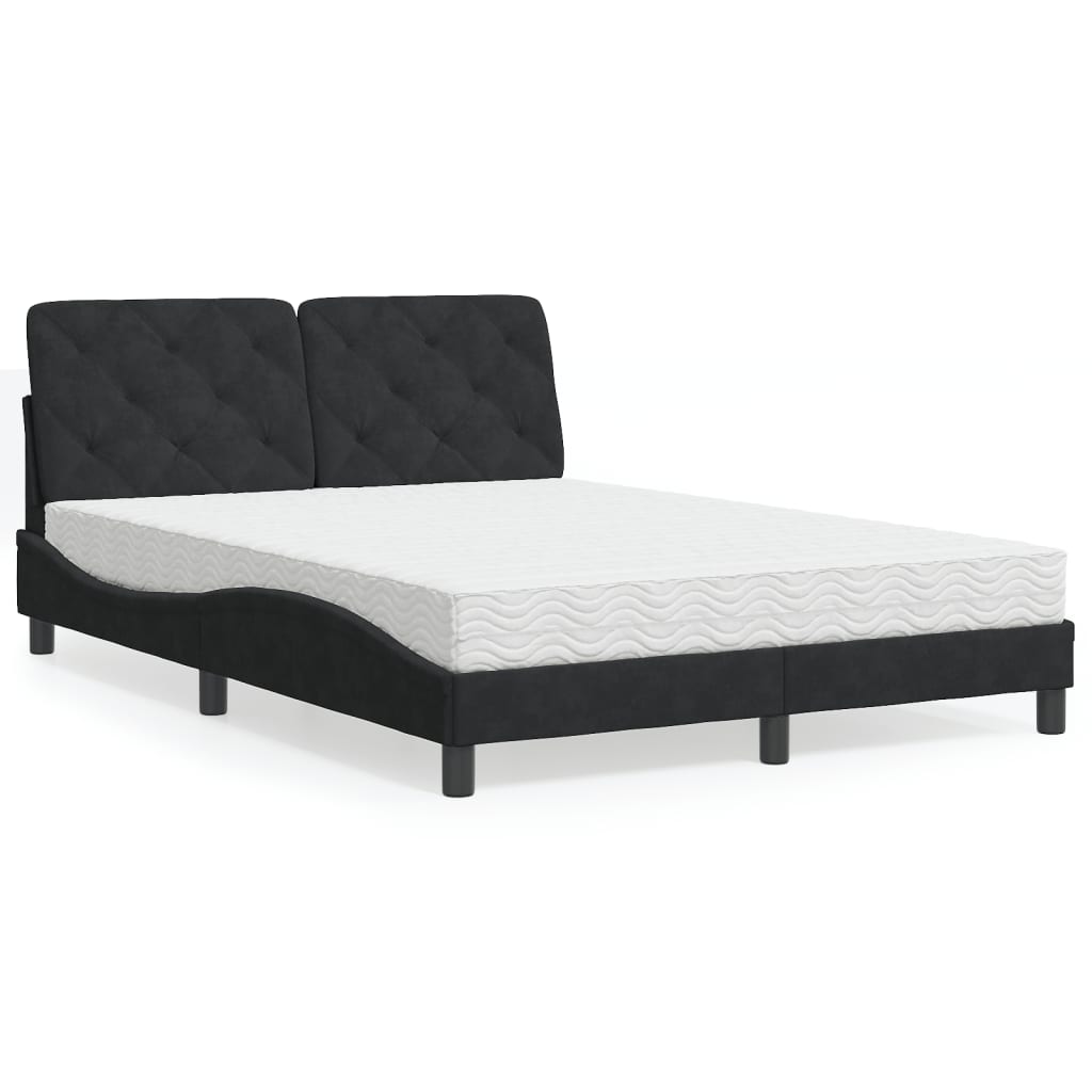 vidaXL Bett mit Matratze Hellgrau 80x200 cm Samt