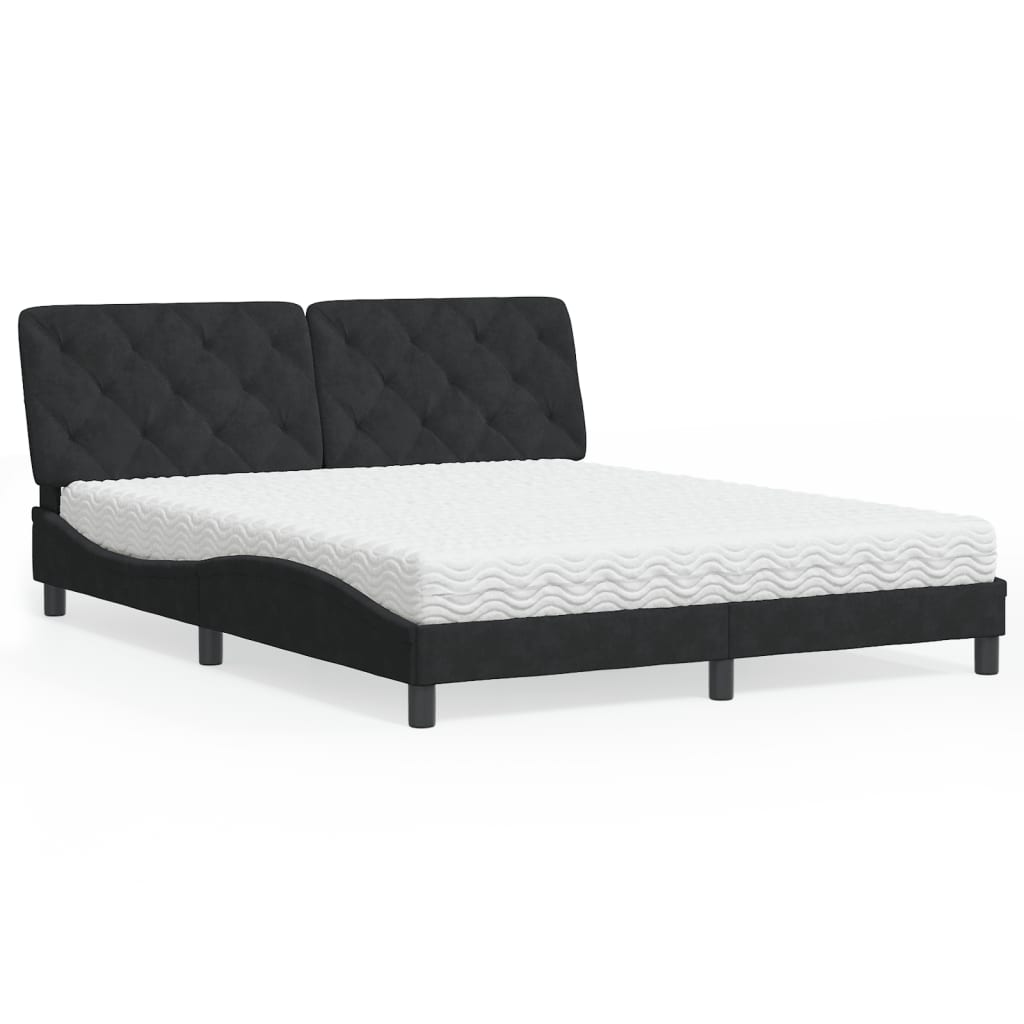 vidaXL Bett mit Matratze Hellgrau 80x200 cm Samt