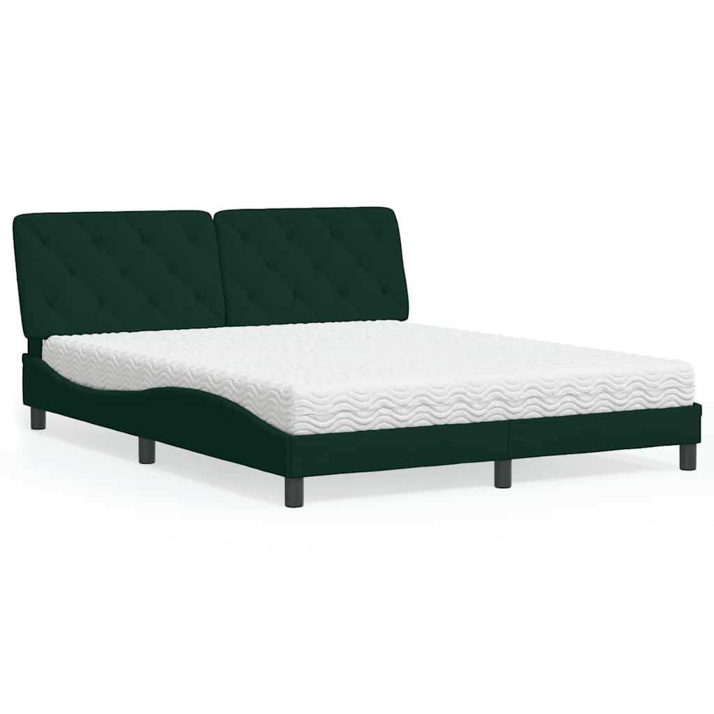 vidaXL Bett mit Matratze Hellgrau 80x200 cm Samt