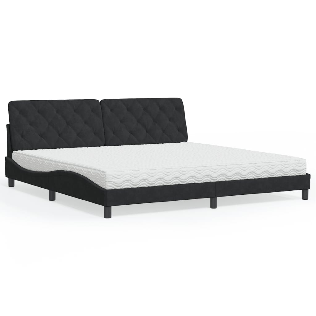 vidaXL Bett mit Matratze Hellgrau 80x200 cm Samt