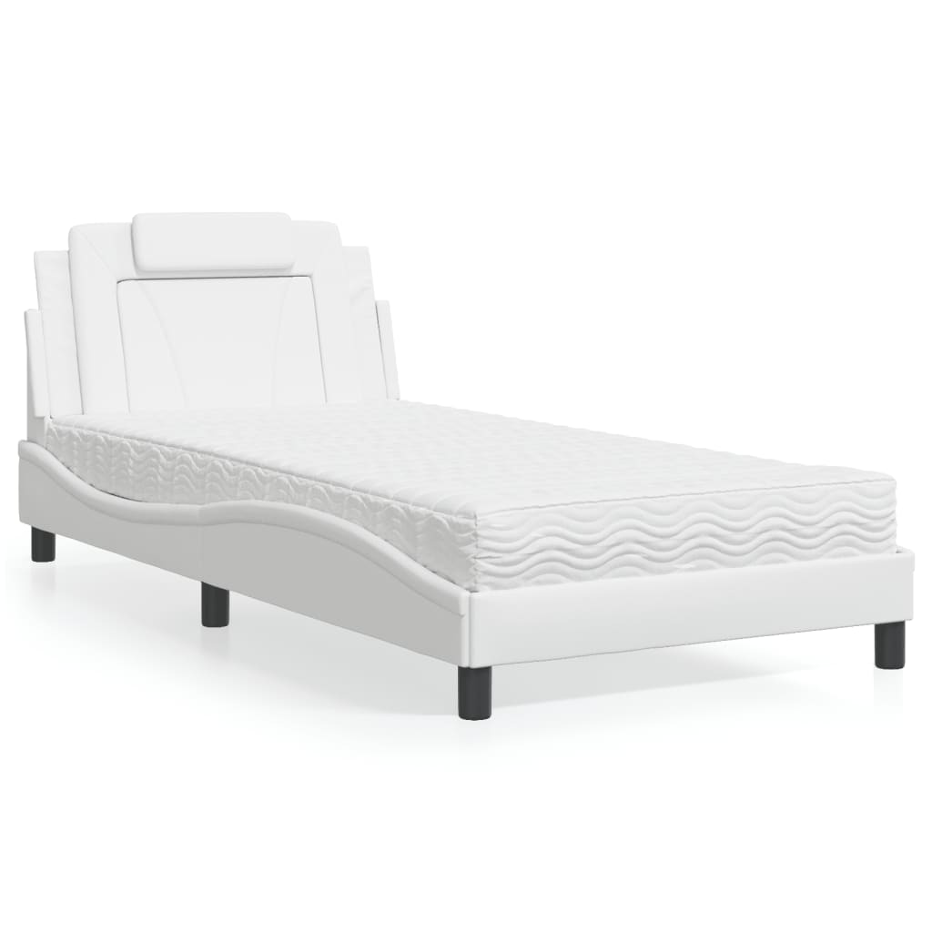 vidaXL Bett "Viana" mit Matratze Schwarz 80x200 cm Kunstleder