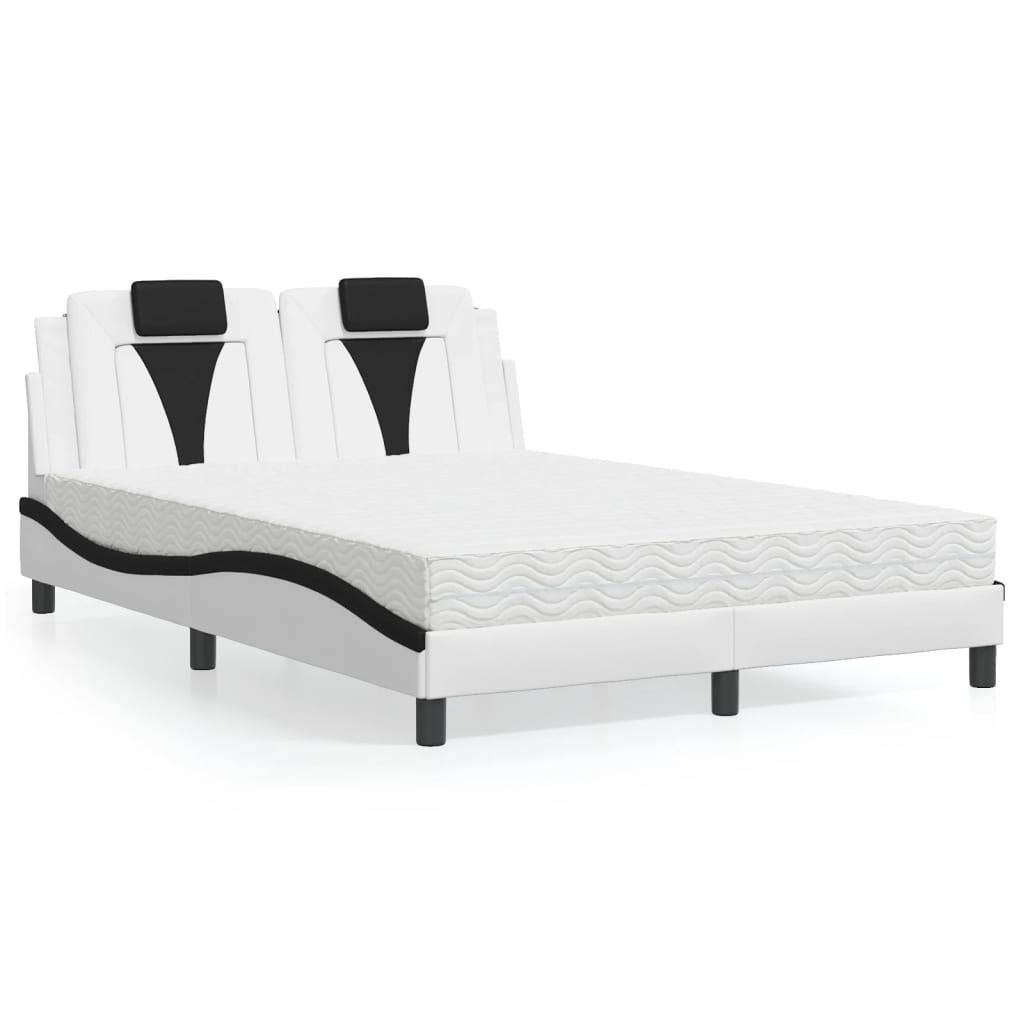 vidaXL Bett "Viana" mit Matratze Schwarz 80x200 cm Kunstleder