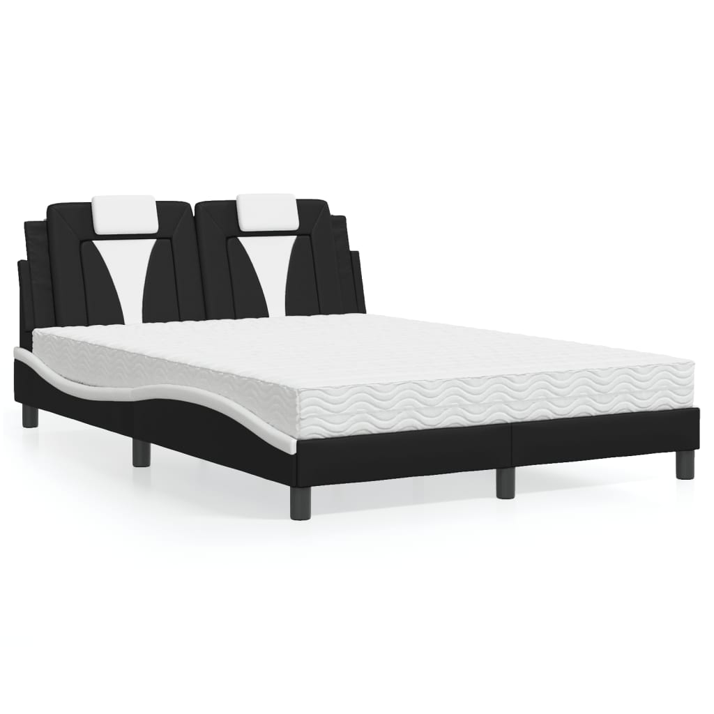 vidaXL Bett "Viana" mit Matratze Schwarz 80x200 cm Kunstleder