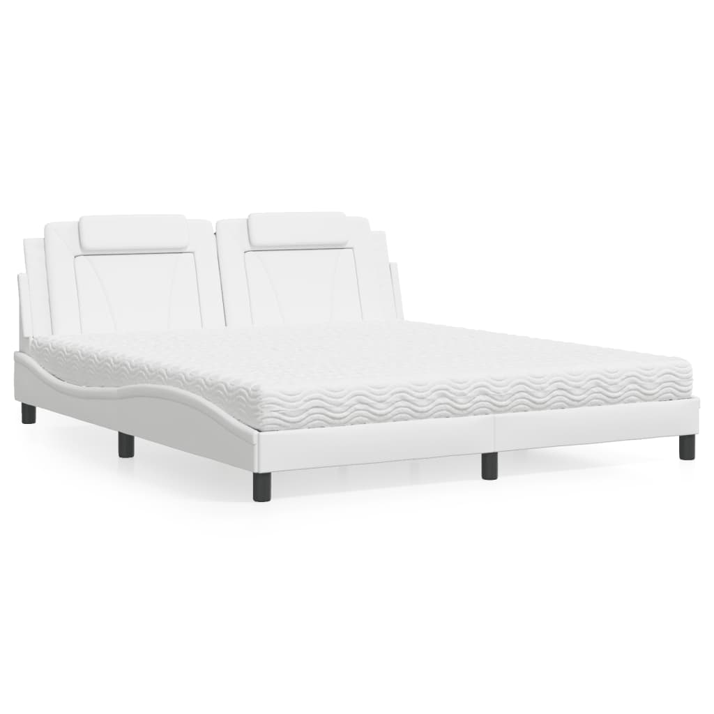 vidaXL Bett "Viana" mit Matratze Schwarz 80x200 cm Kunstleder