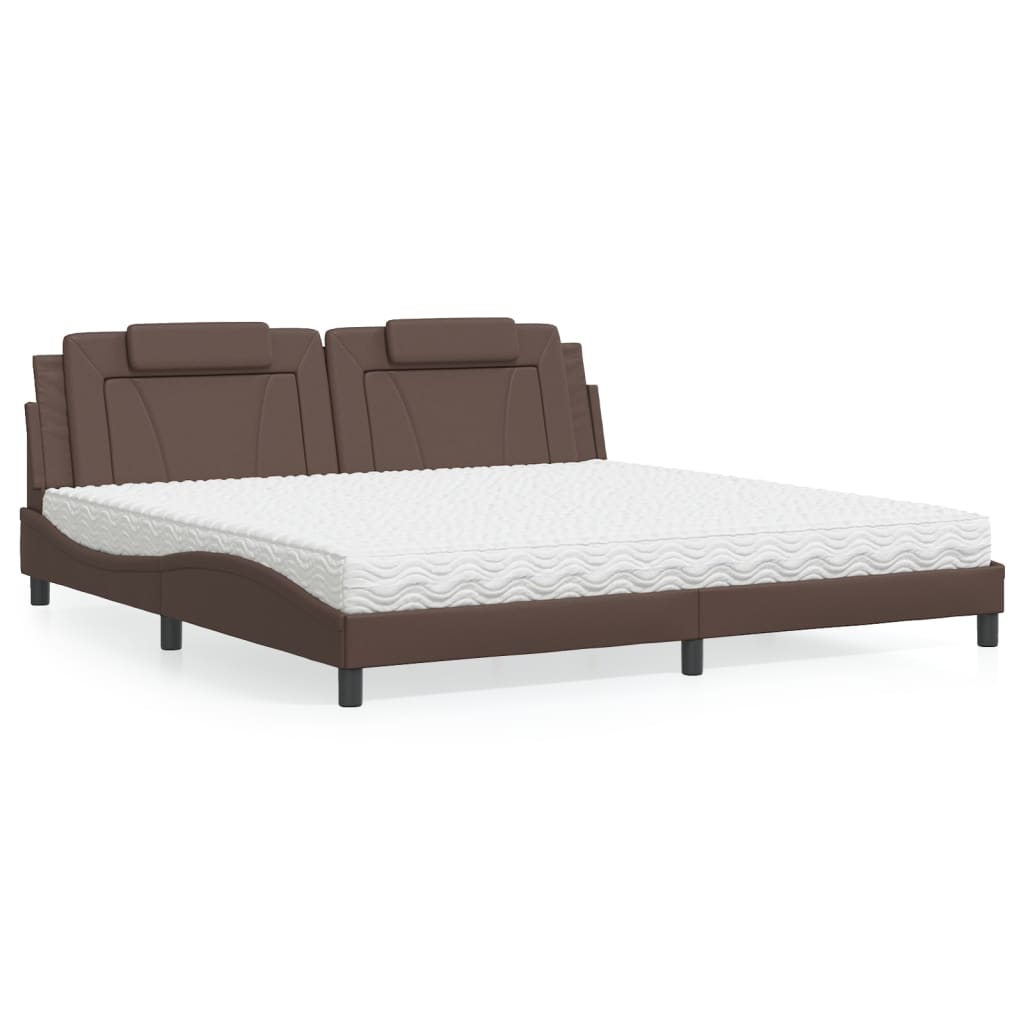 vidaXL Bett "Viana" mit Matratze Schwarz 80x200 cm Kunstleder
