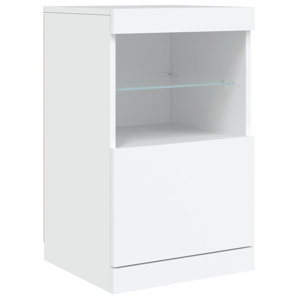 vidaXL Sideboard mit LED-Leuchten Weiß 123x37x67 cm
