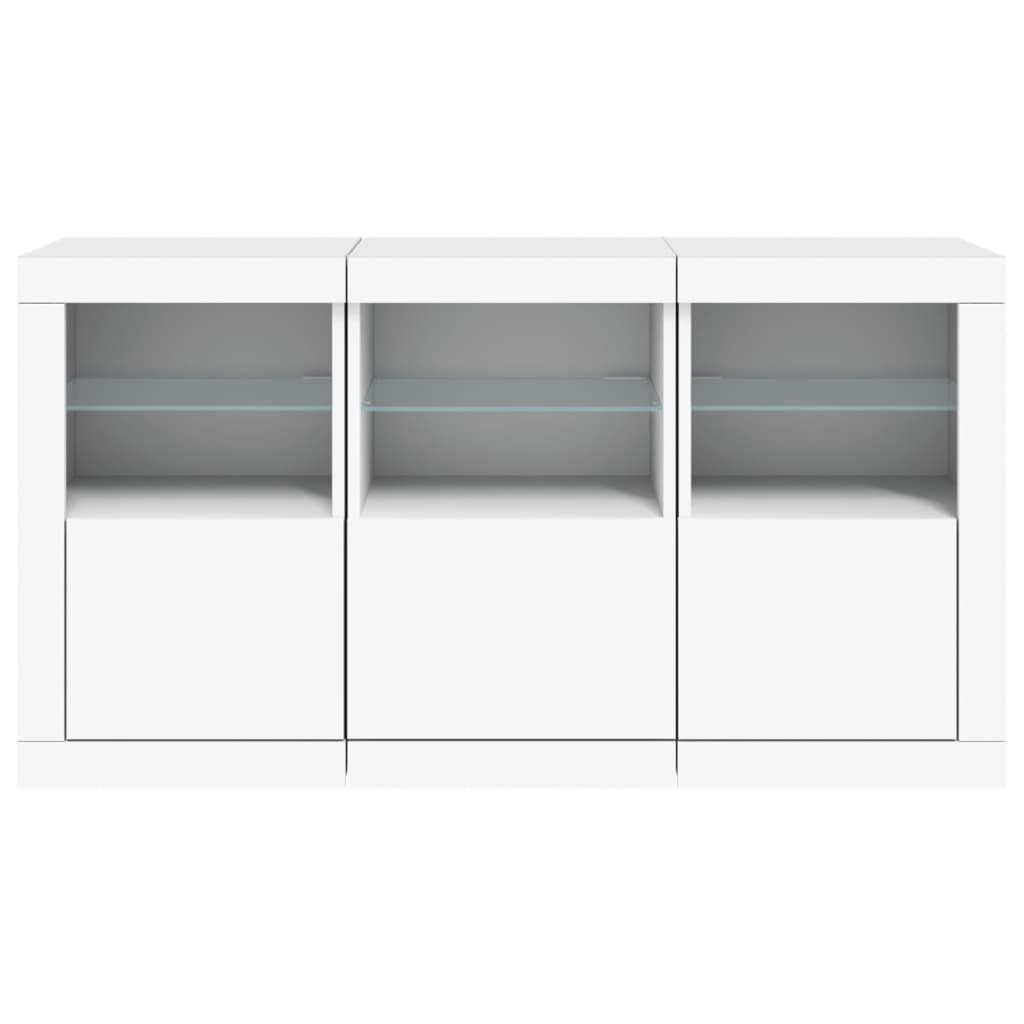 vidaXL Sideboard mit LED-Leuchten Weiß 123x37x67 cm