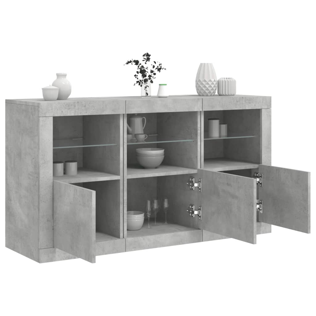 vidaXL Sideboard mit LED-Leuchten Weiß 123x37x67 cm