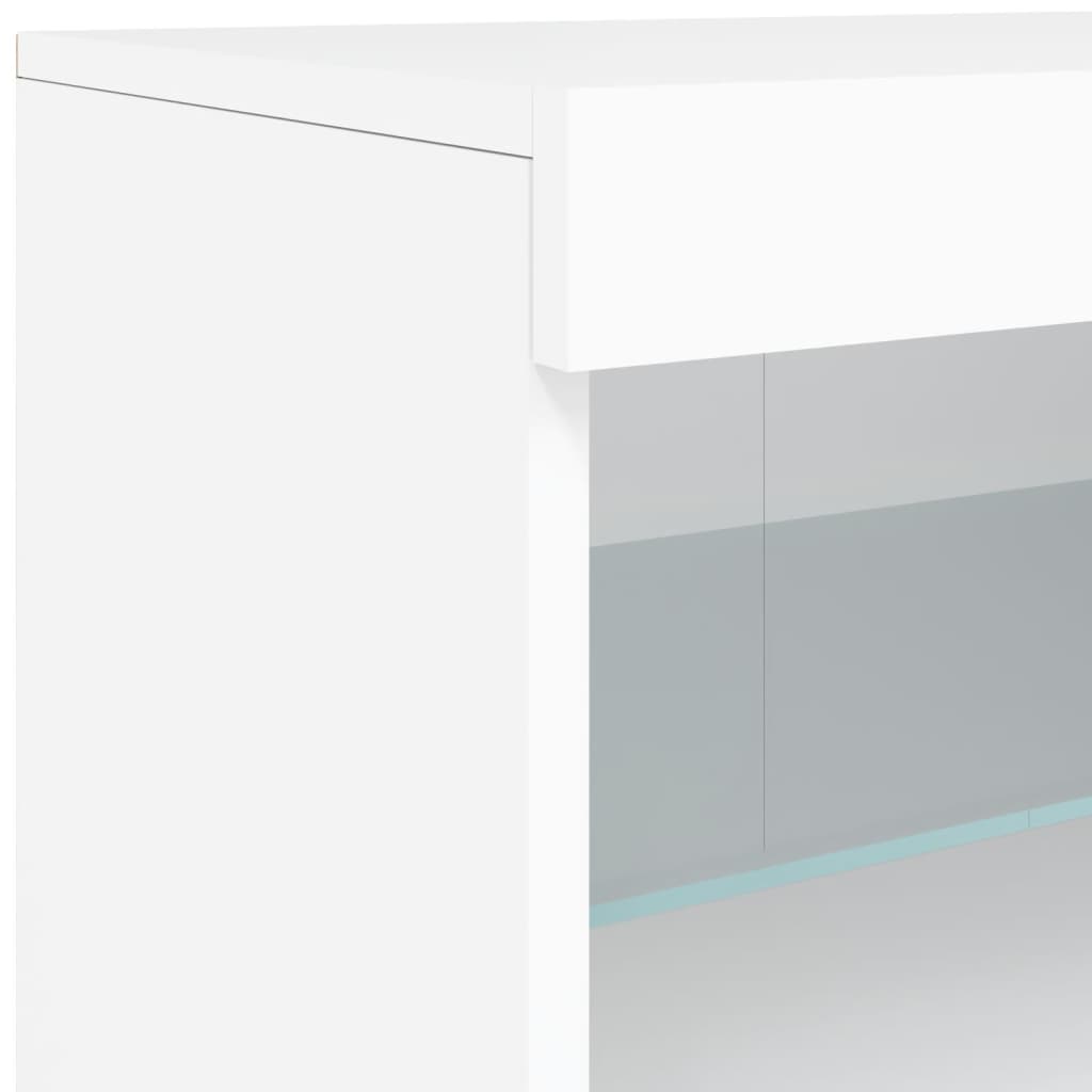 vidaXL Sideboard mit LED-Leuchten Weiß 142,5x37x67 cm