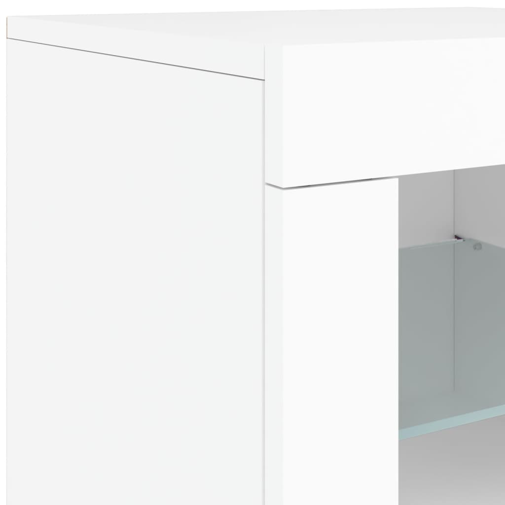 vidaXL Sideboard mit LED-Leuchten Weiß 123x37x67 cm