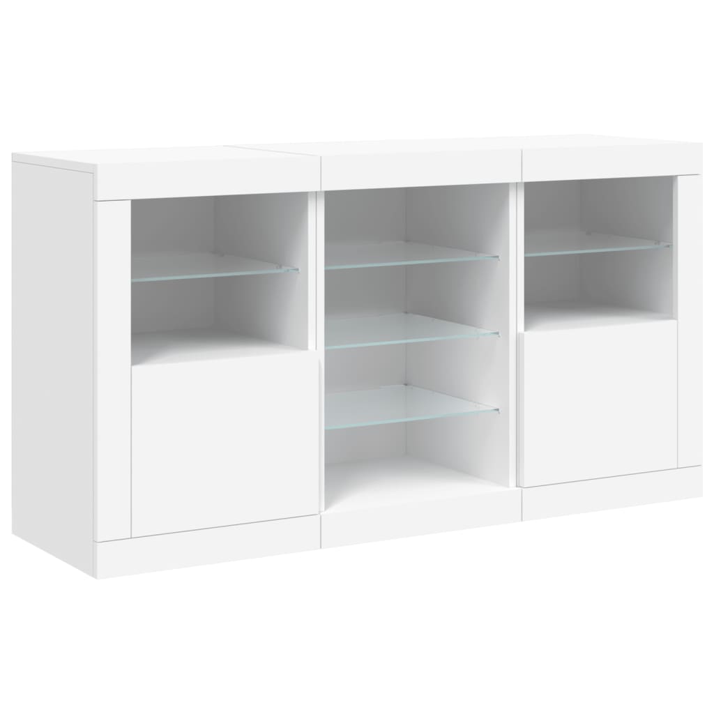 vidaXL Sideboard mit LED-Leuchten Weiß 123x37x67 cm