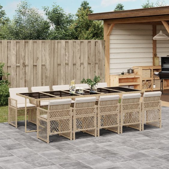 vidaXL 5-tlg. Garten-Essgruppe mit Kissen Schwarz Poly Rattan